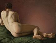 Aleksander Lesser Male Nude Lying. oil painting